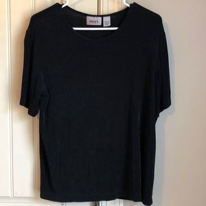 Chico’s Travelers black short sleeve shirt